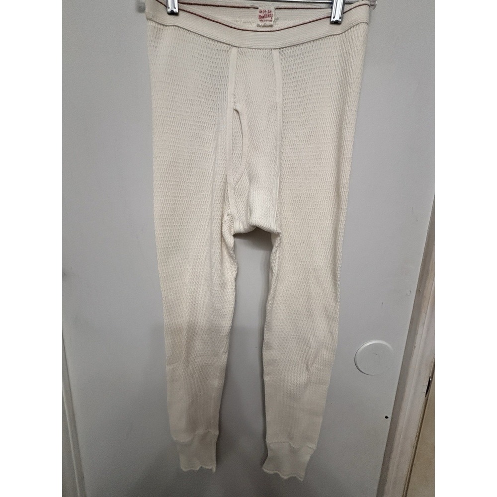 Vintage Health Knit Medium Thermal King Underwear 28-34x26 Elasticized Ribbed